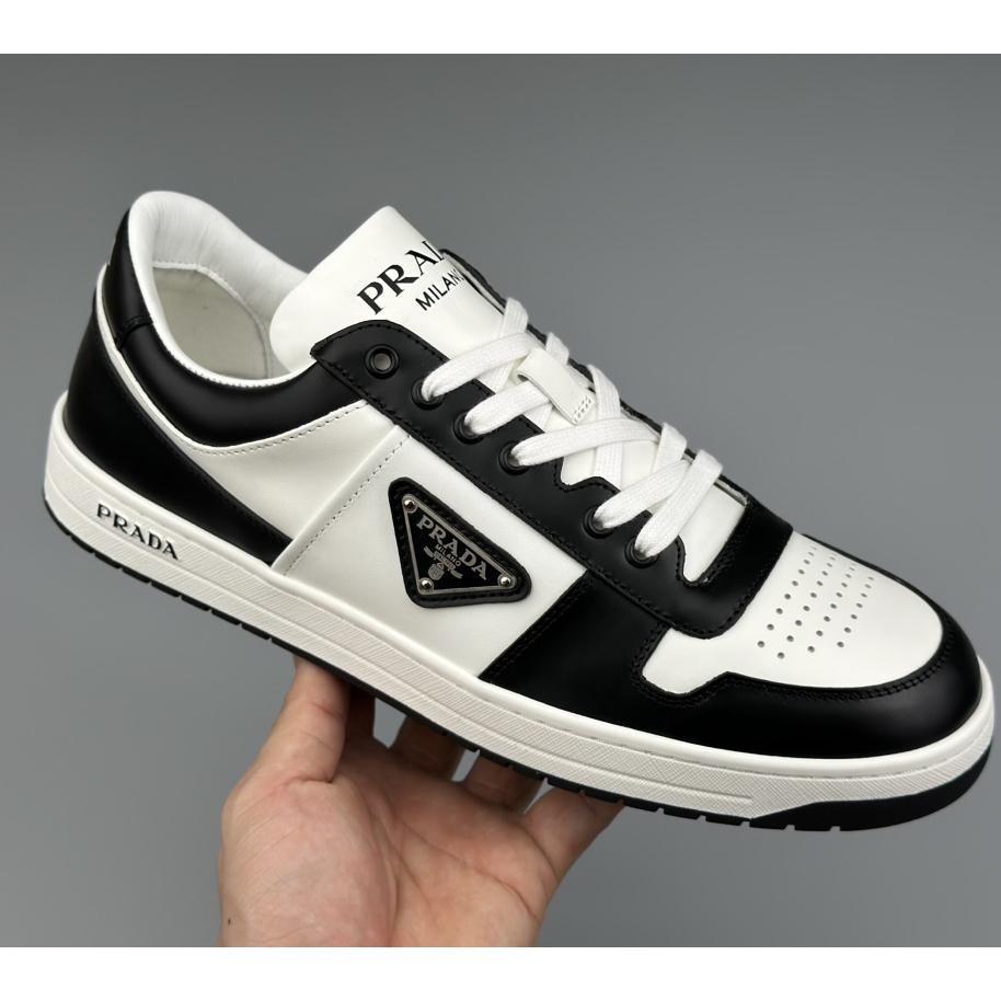 Prada Downtown Perforated Leather Sneakers - DesignerGu