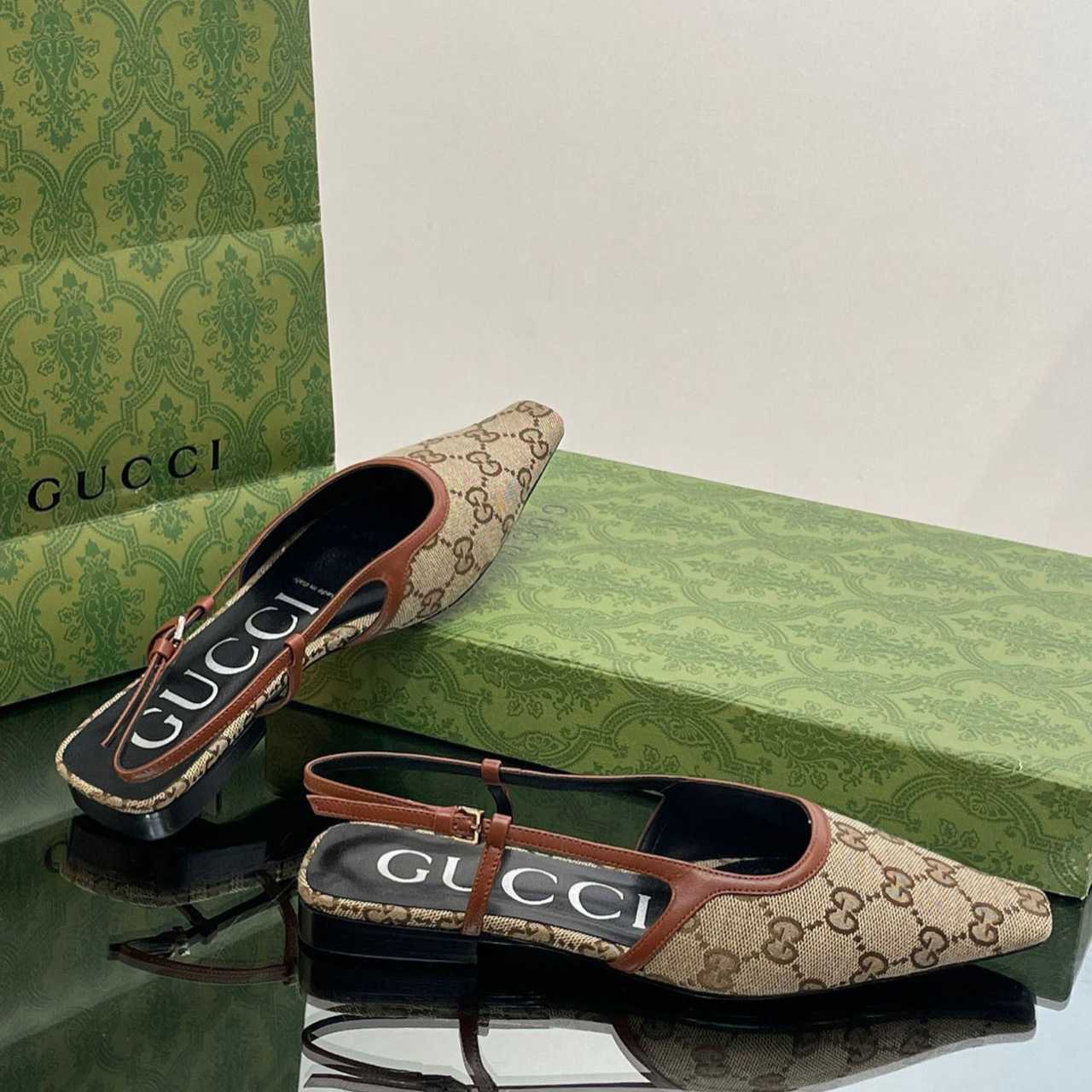 Gucci Women's GG Slingback Ballet Flat - DesignerGu