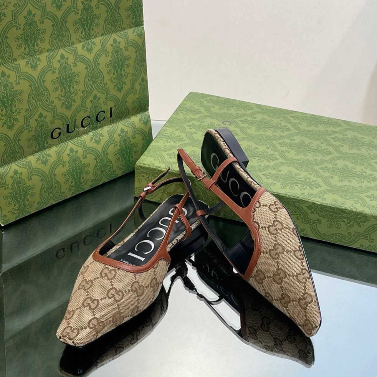 Gucci Women's GG Slingback Ballet Flat - DesignerGu