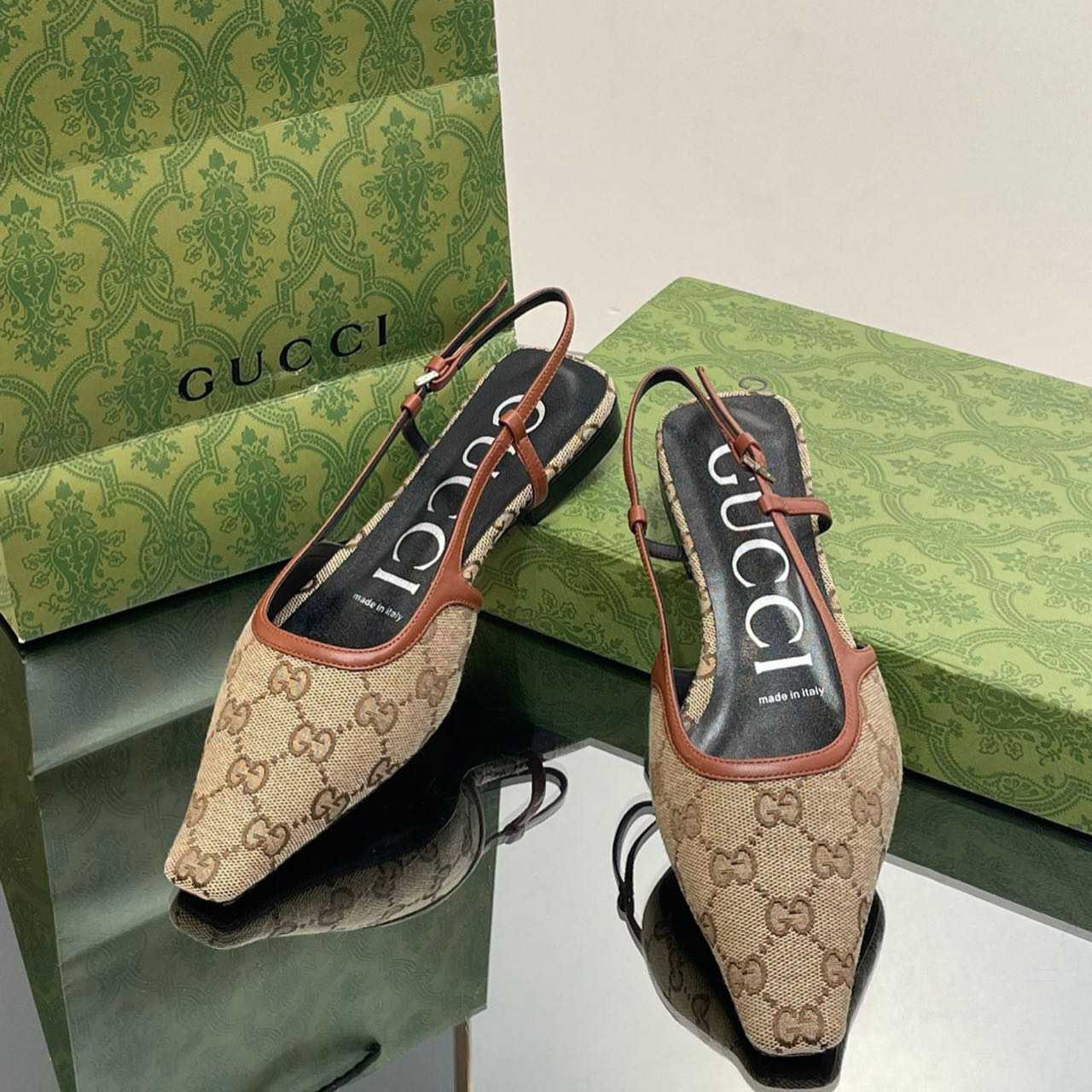 Gucci Women's GG Slingback Ballet Flat - DesignerGu