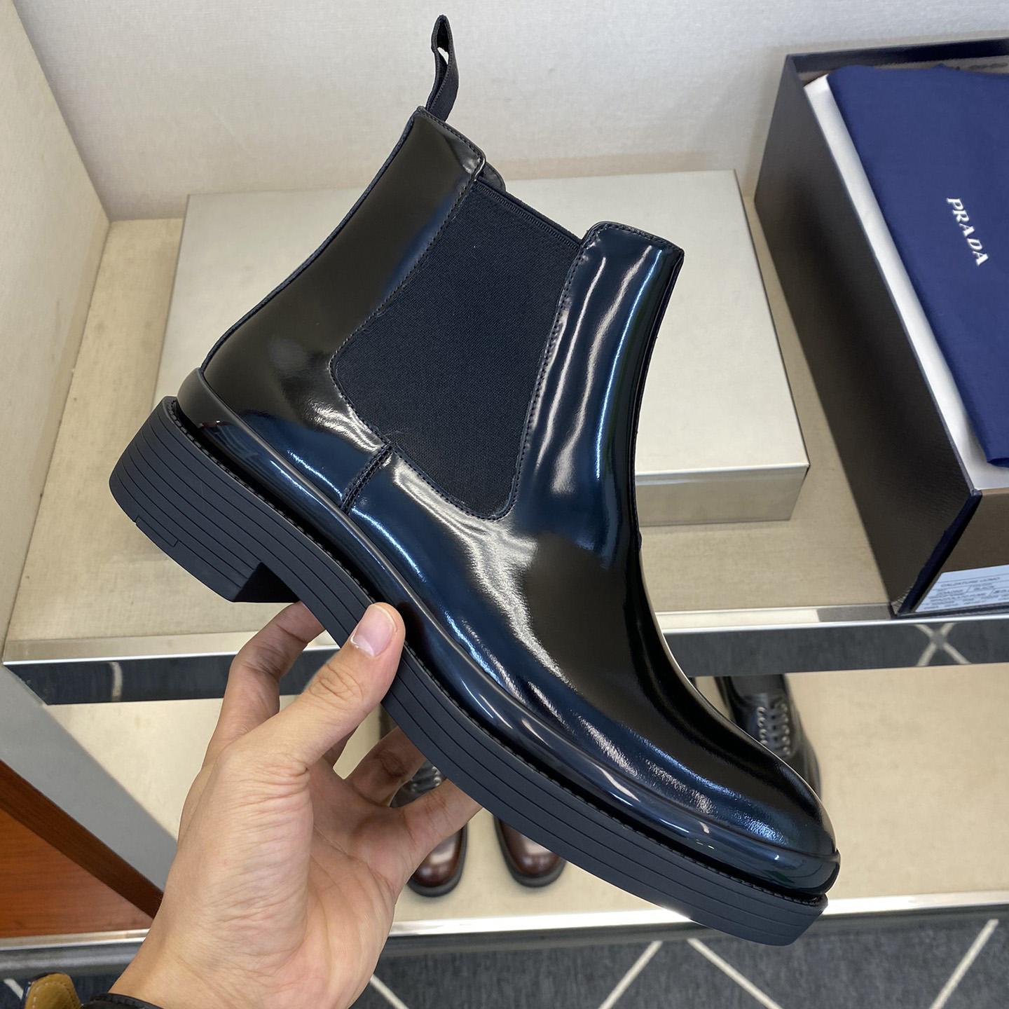 Prada Brushed Leather Chelsea Boots - DesignerGu