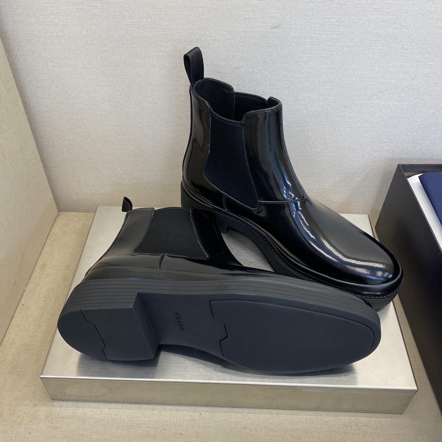 Prada Brushed Leather Chelsea Boots - DesignerGu