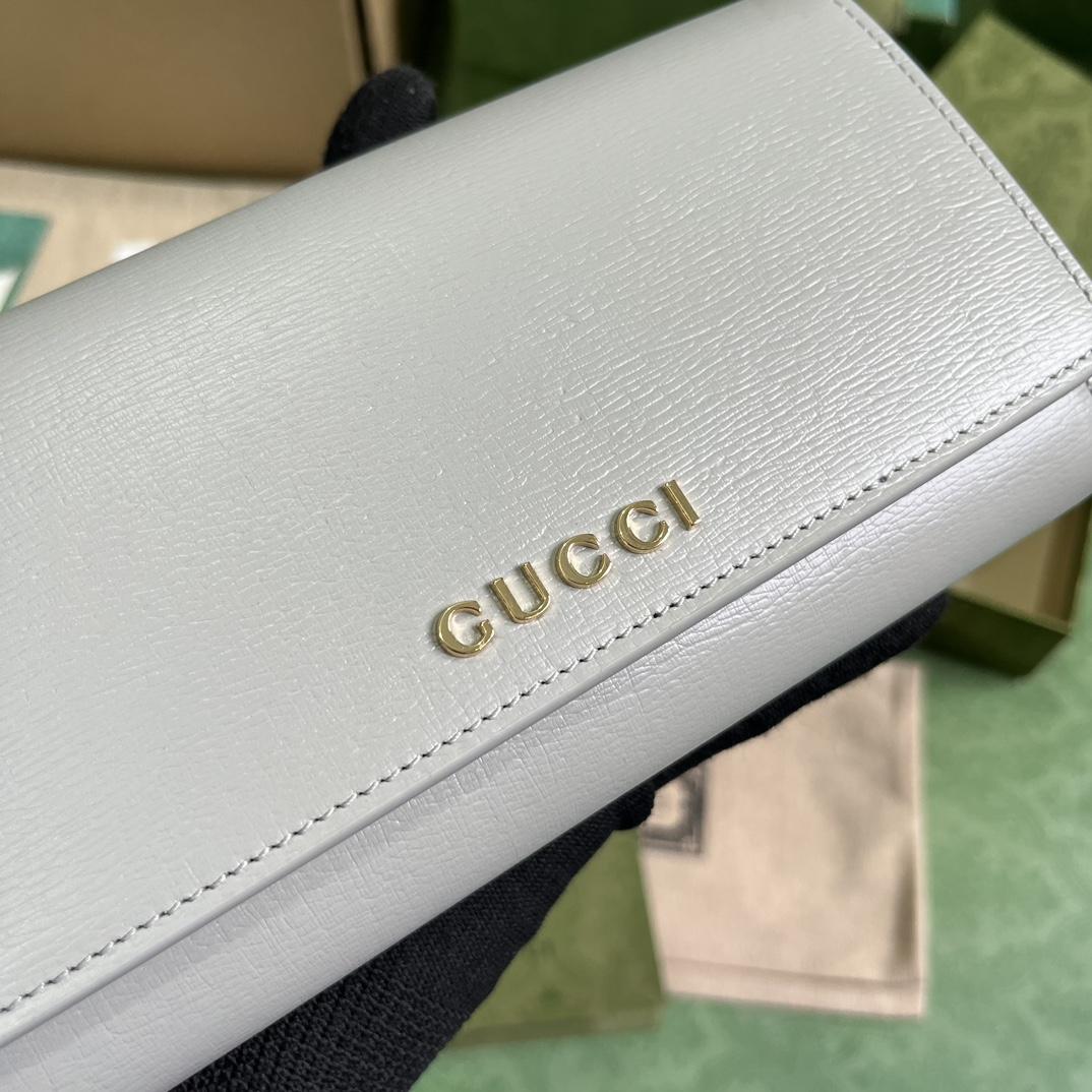 Gucci Continental Wallet With Gucci Script - DesignerGu