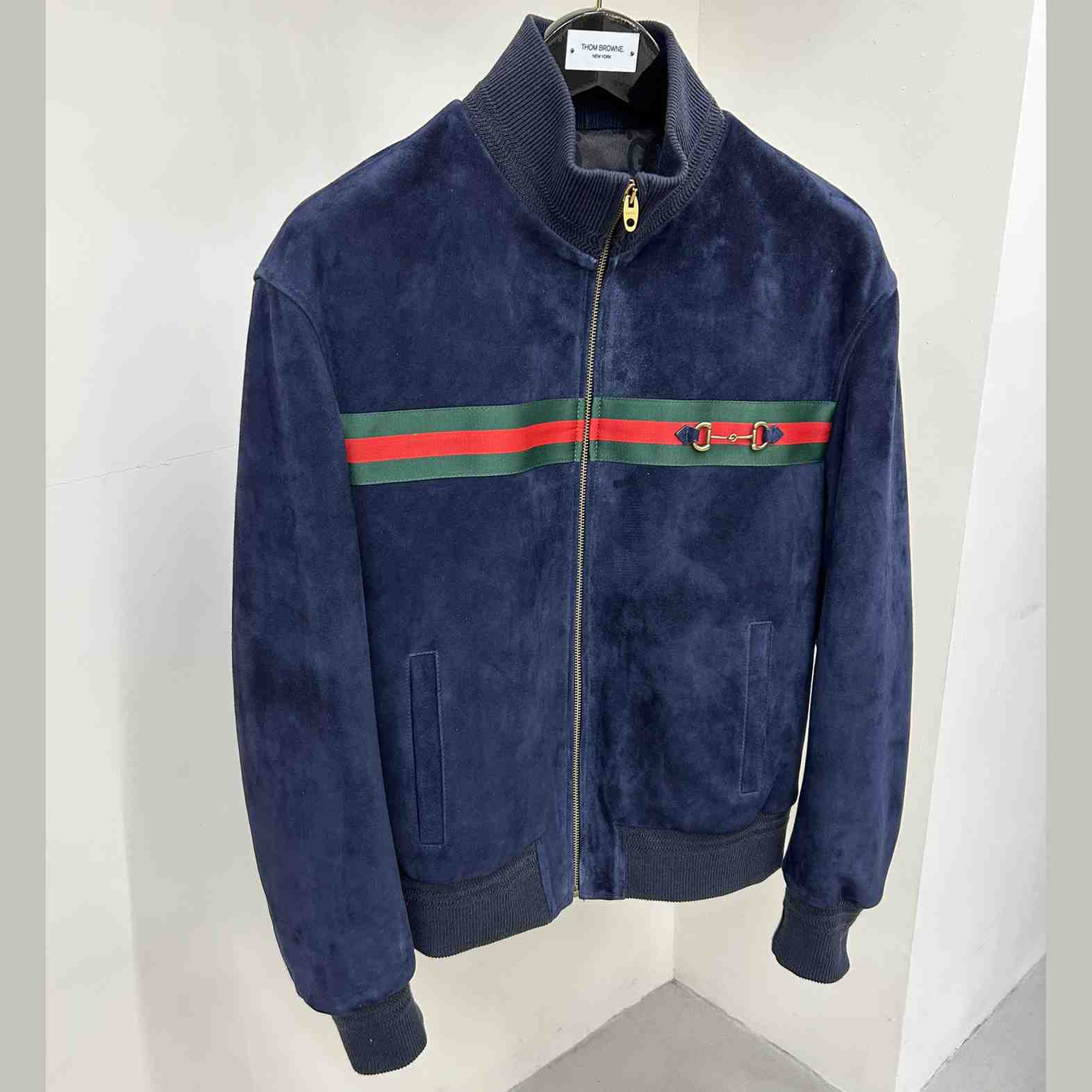 Gucci Suede Bomber Jacket - DesignerGu