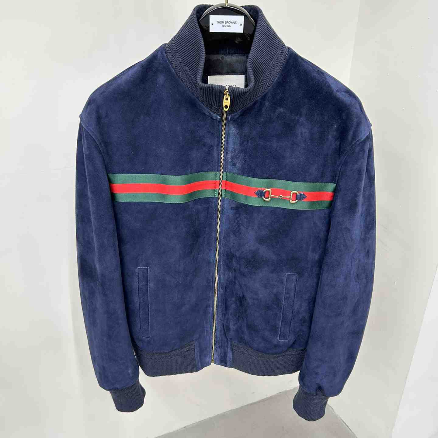 Gucci Suede Bomber Jacket - DesignerGu