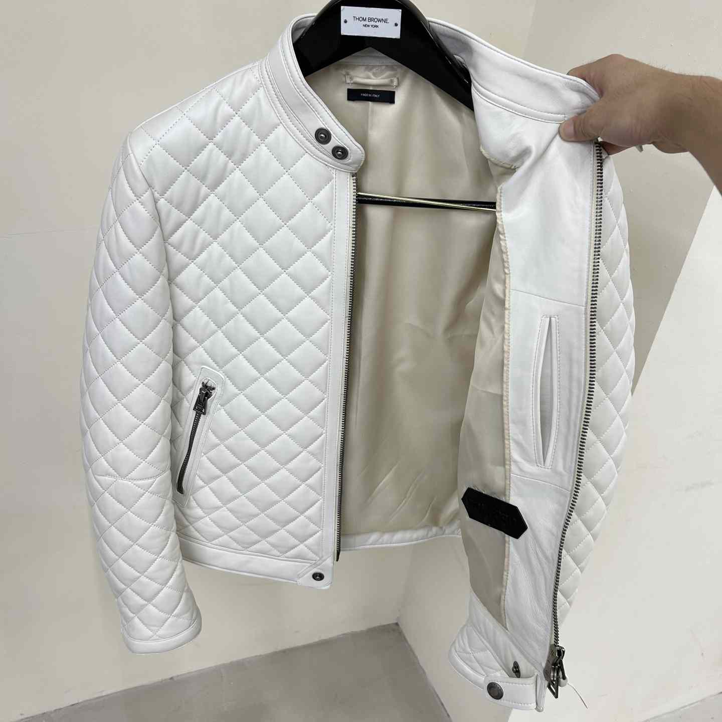 Dior Feather Nappa Quilted Cafe Racer - DesignerGu