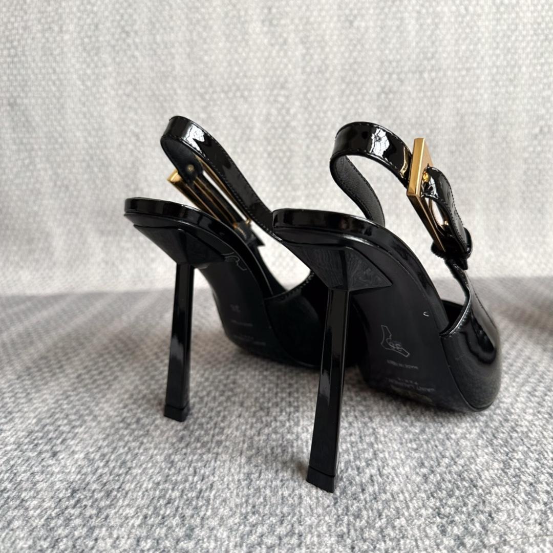 Saint Laurent Lee Slingback Pumps In Patent Leather - DesignerGu