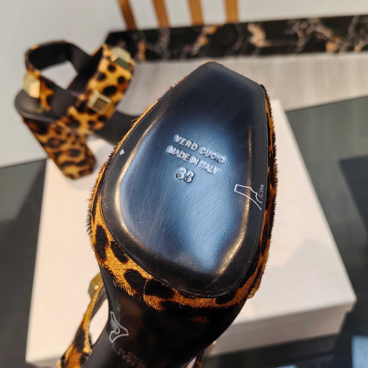 Balmain Ava Leopard-print Platform Sandals - DesignerGu