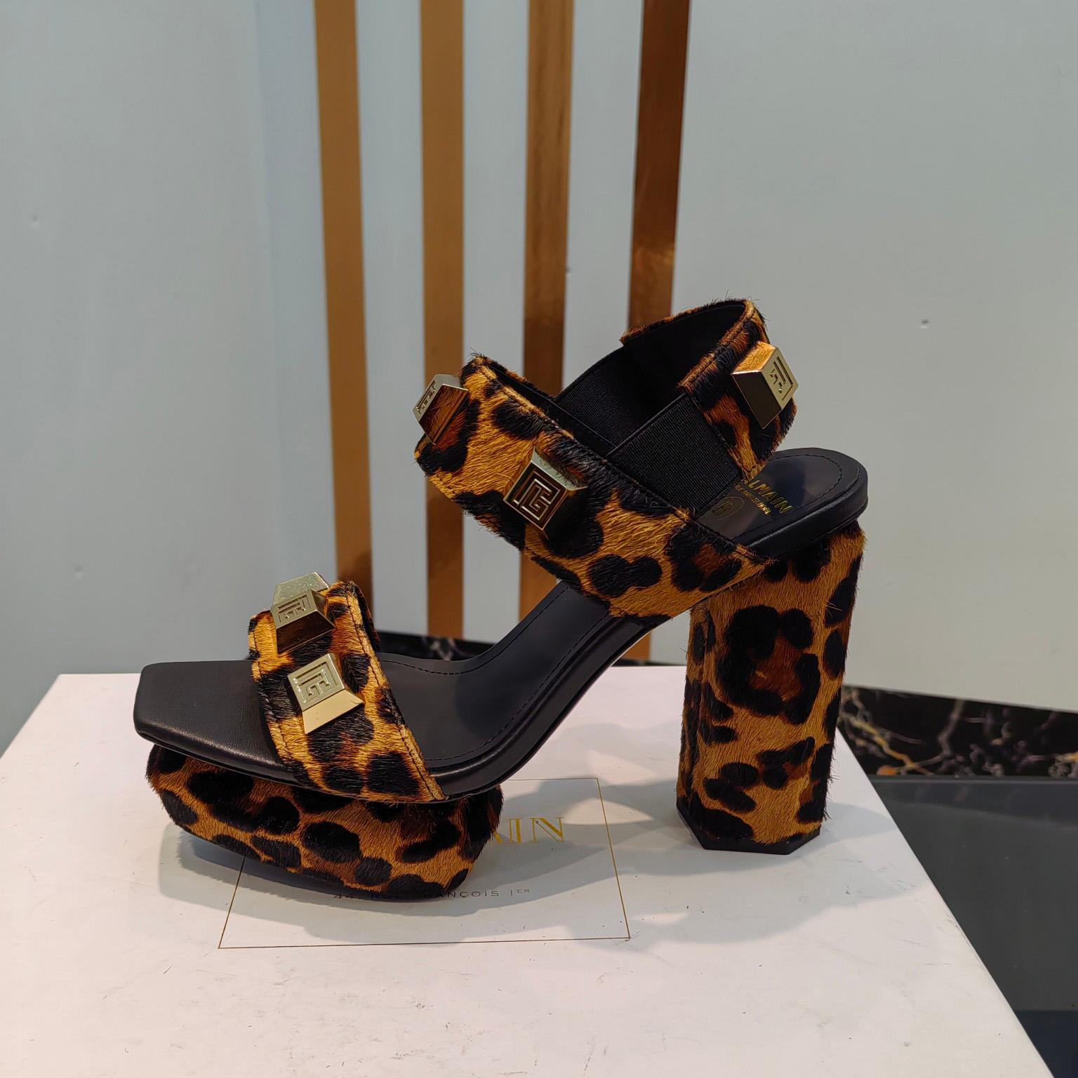 Balmain Ava Leopard-print Platform Sandals - DesignerGu