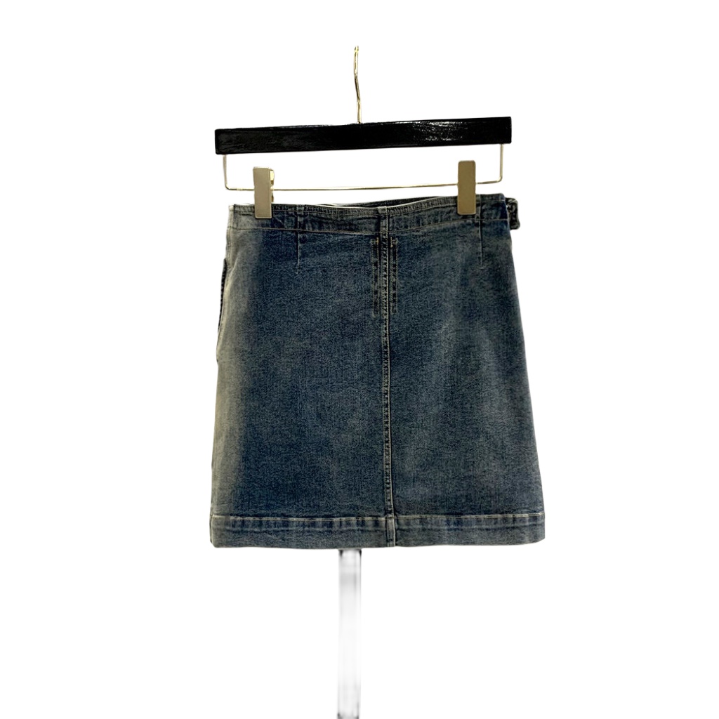 Rick Owens Dégradé denim mini skirt - DesignerGu