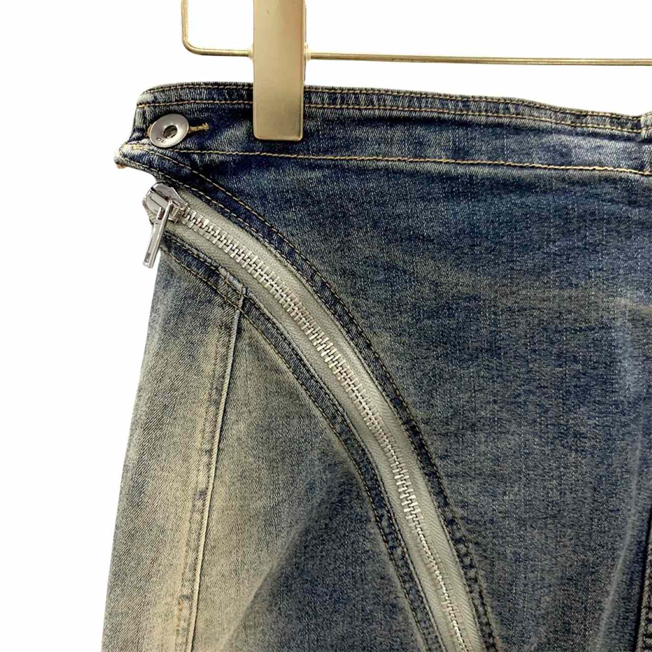 Rick Owens Dégradé denim mini skirt - DesignerGu