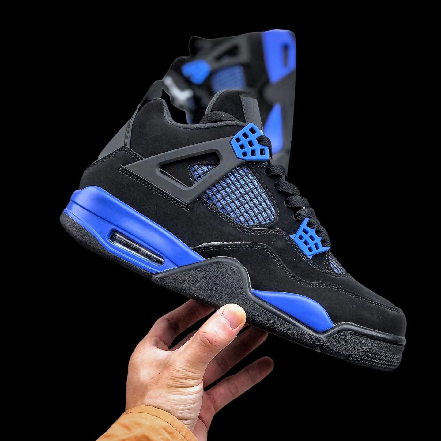 Air Jordan 4 Retro"Black/Military Blue" Sneakers      CT8527 018 - DesignerGu