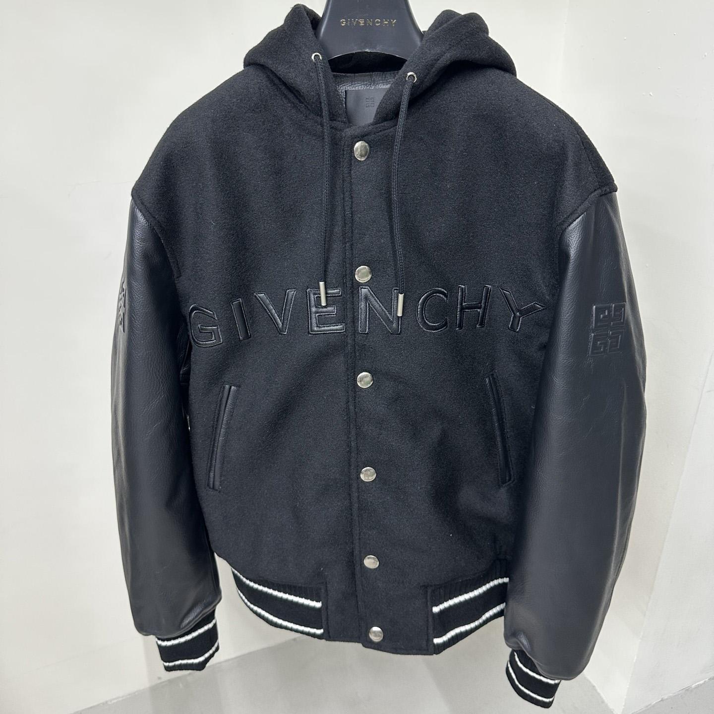 Givenchy Raised-logo Hooded Varsity Jacket - DesignerGu