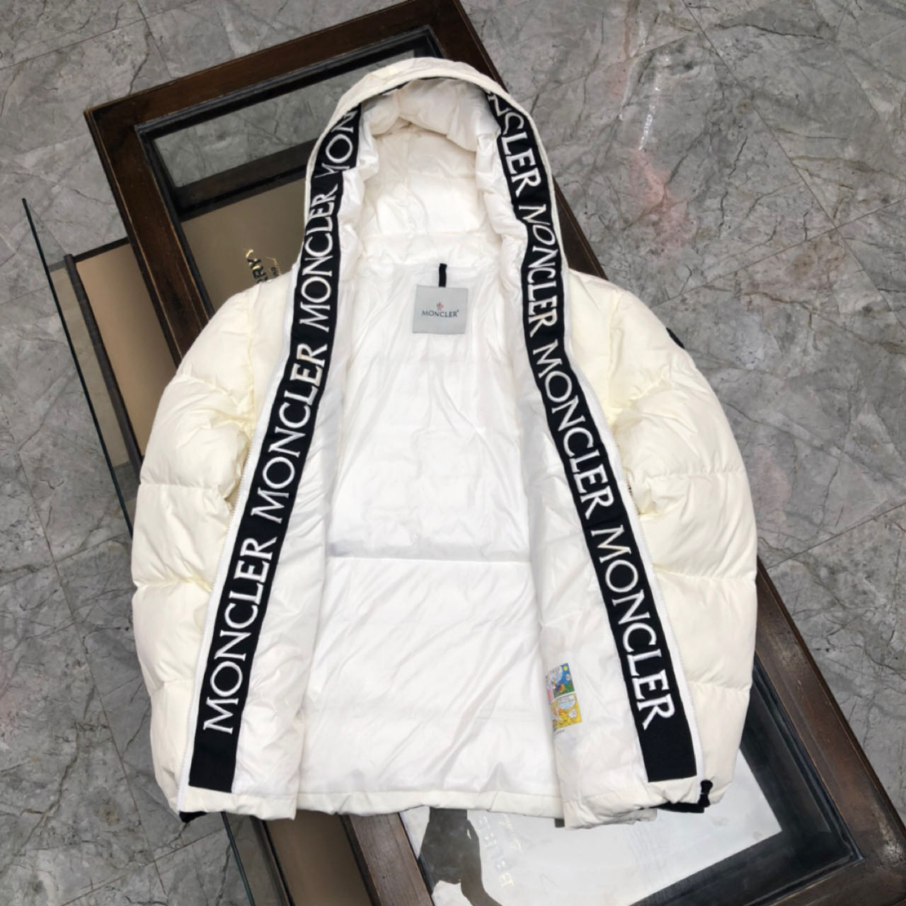 Moncler White Down Montcla Jacket - DesignerGu