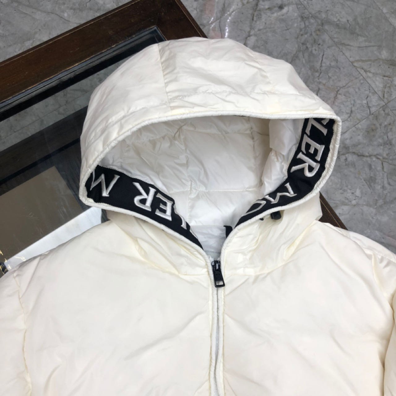 Moncler White Down Montcla Jacket - DesignerGu