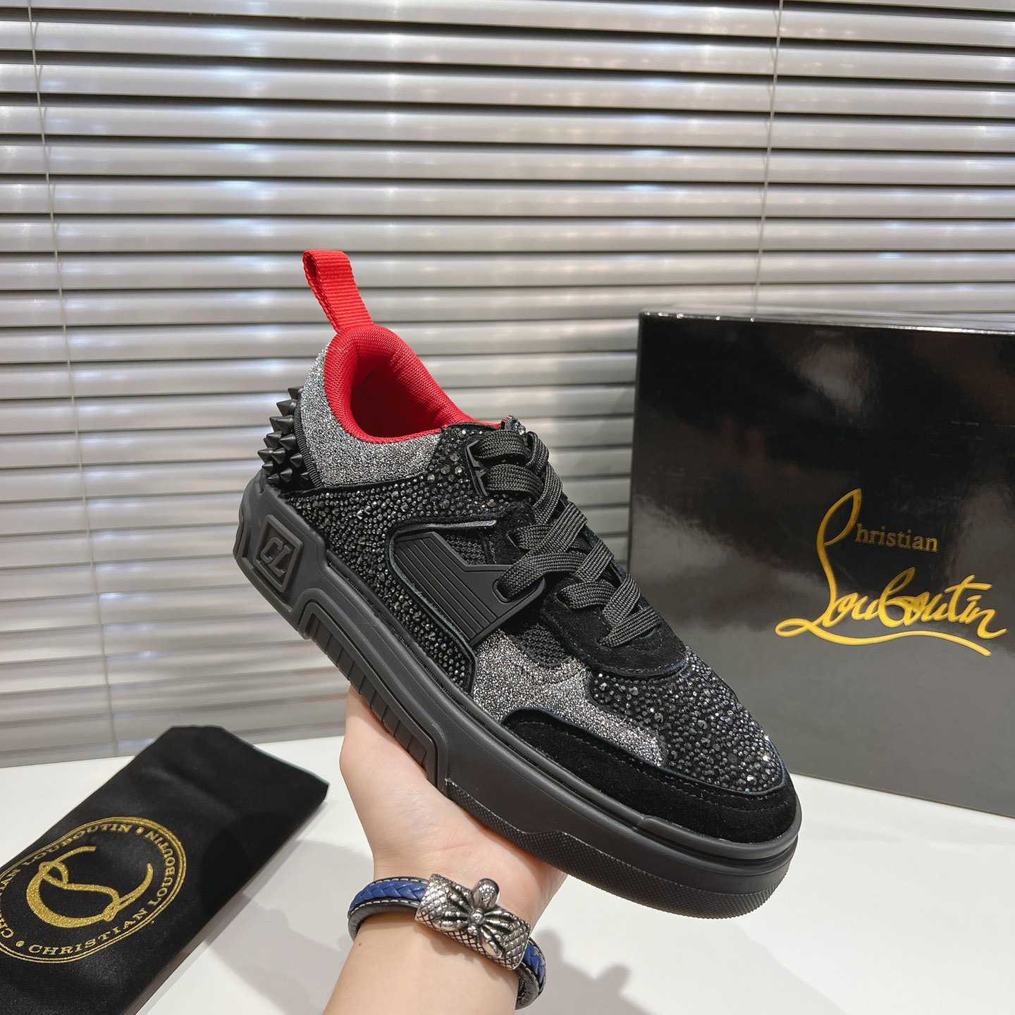 Christian Louboutin Astroloubi Strass Sneakers - DesignerGu