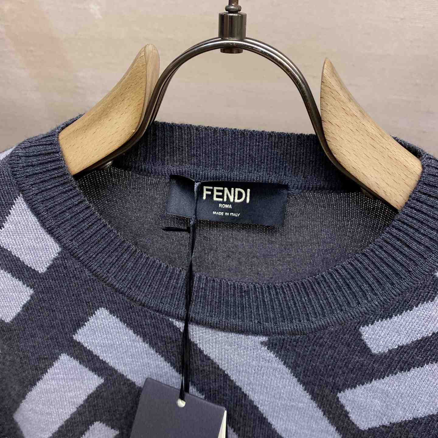 Fendi Gray Wool Sweater - DesignerGu