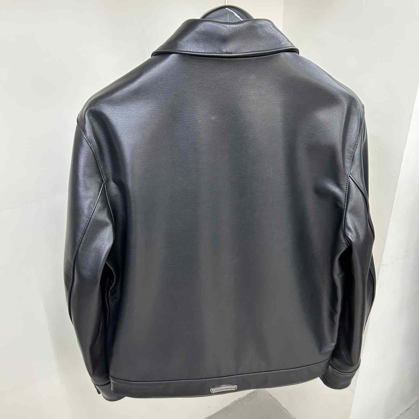 Chrome Heart Leather Patched Leather Jacket - DesignerGu