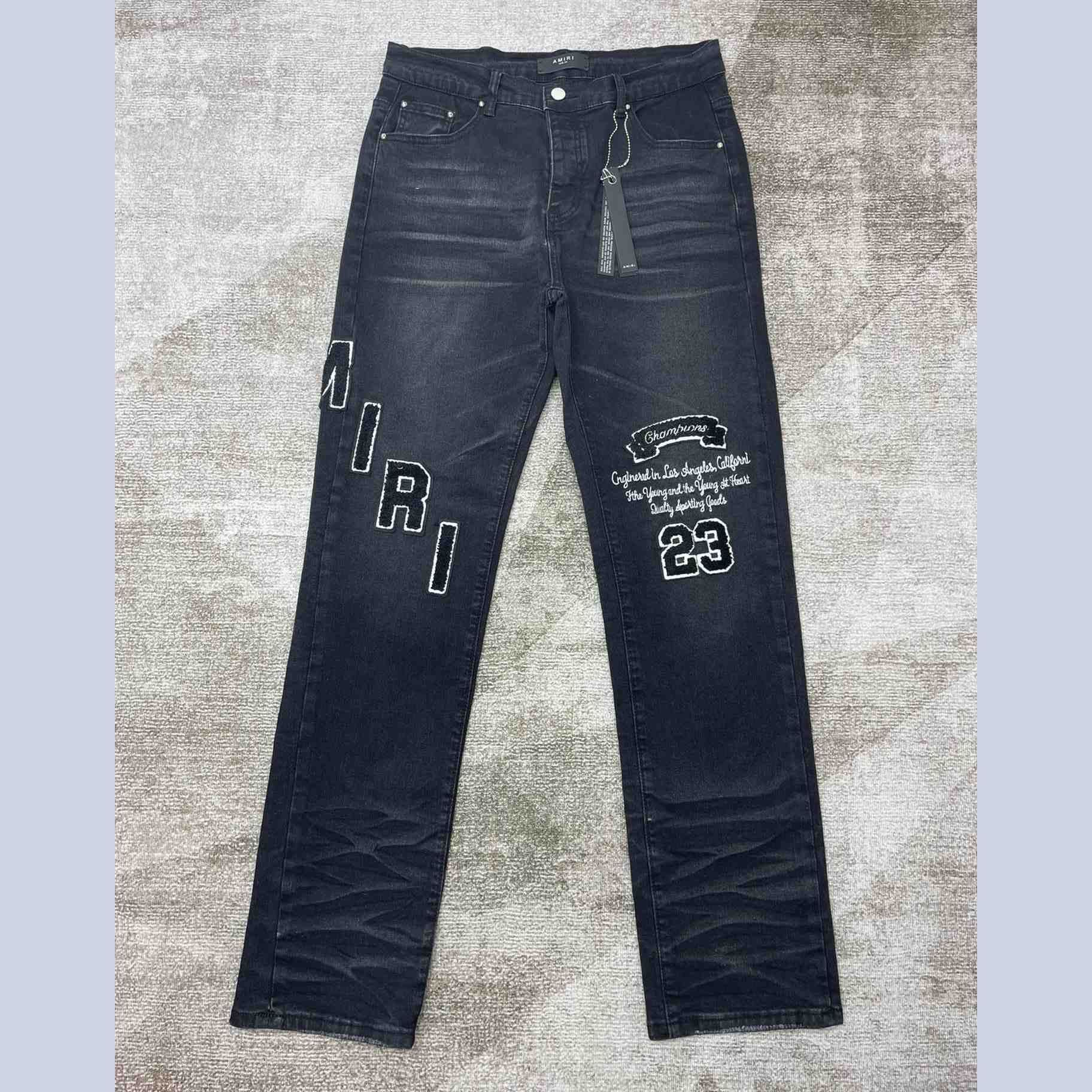 Amiri Black Appliqué Jeans   0079 - DesignerGu