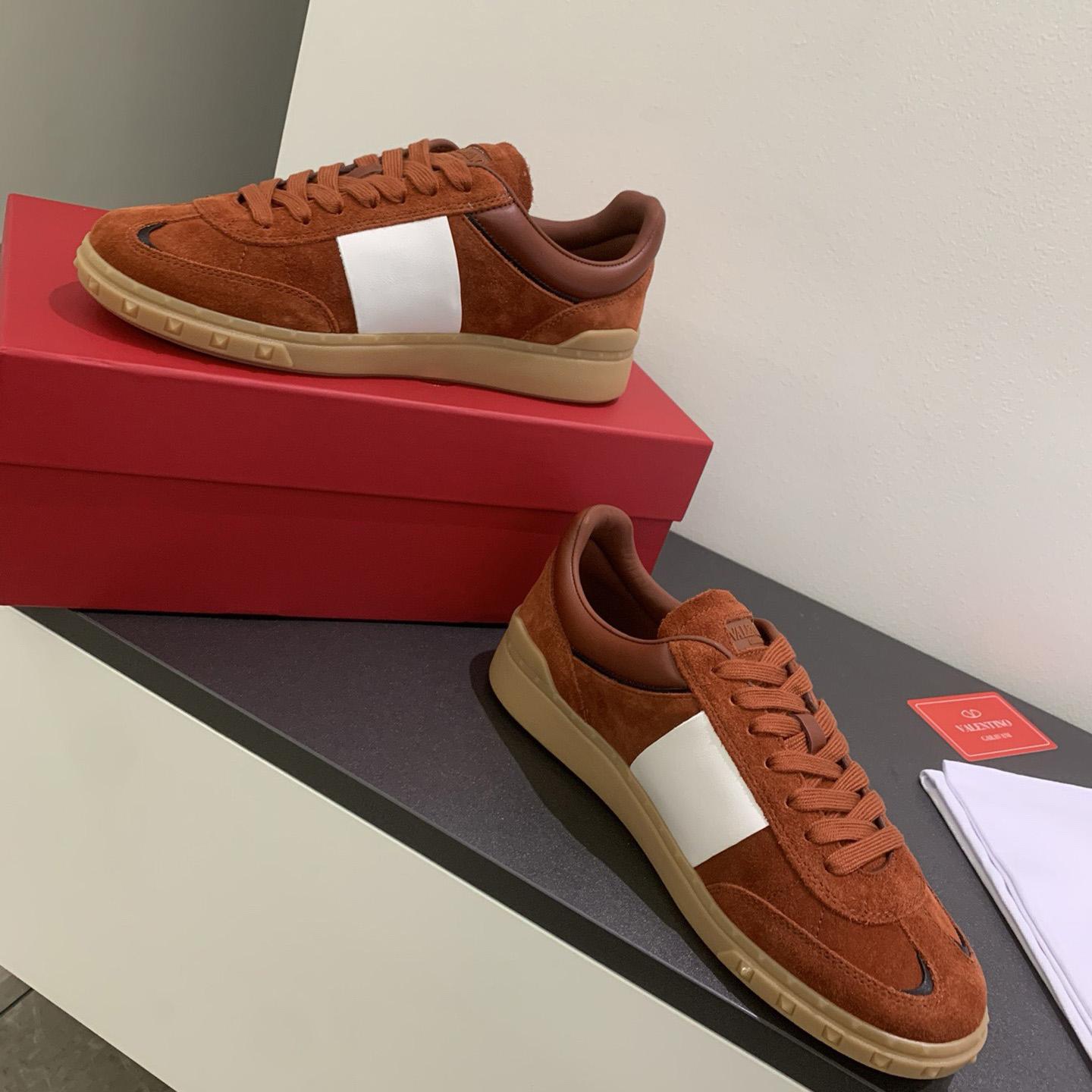 Valenti Upvillage Low Top Sneaker In Split Leather And Calfskin Nappa Leather - DesignerGu