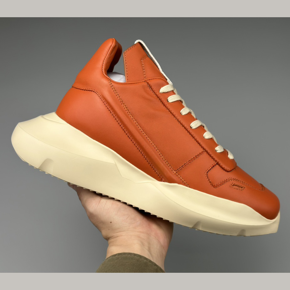 Rick Owens Geth Leather Sneakers - DesignerGu