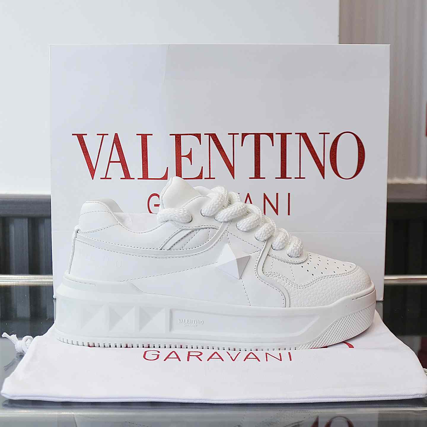 Valenti Garavani One Stud Jacquard Sneakers - DesignerGu