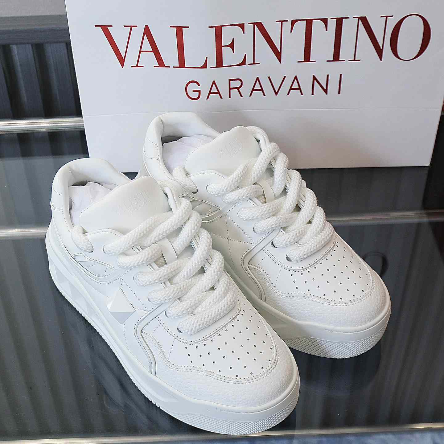 Valenti Garavani One Stud Jacquard Sneakers - DesignerGu