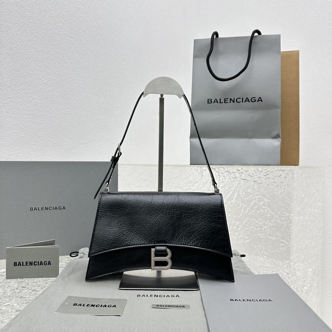 Balenciaga Women's Crush Small Sling Bag In Black - DesignerGu