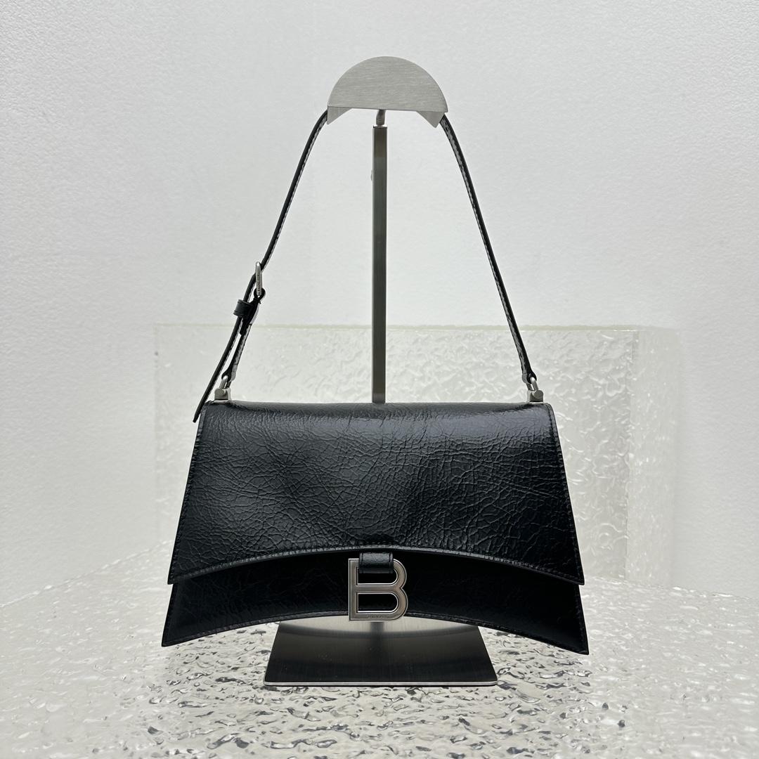 Balenciaga Women's Crush Small Sling Bag In Black - DesignerGu