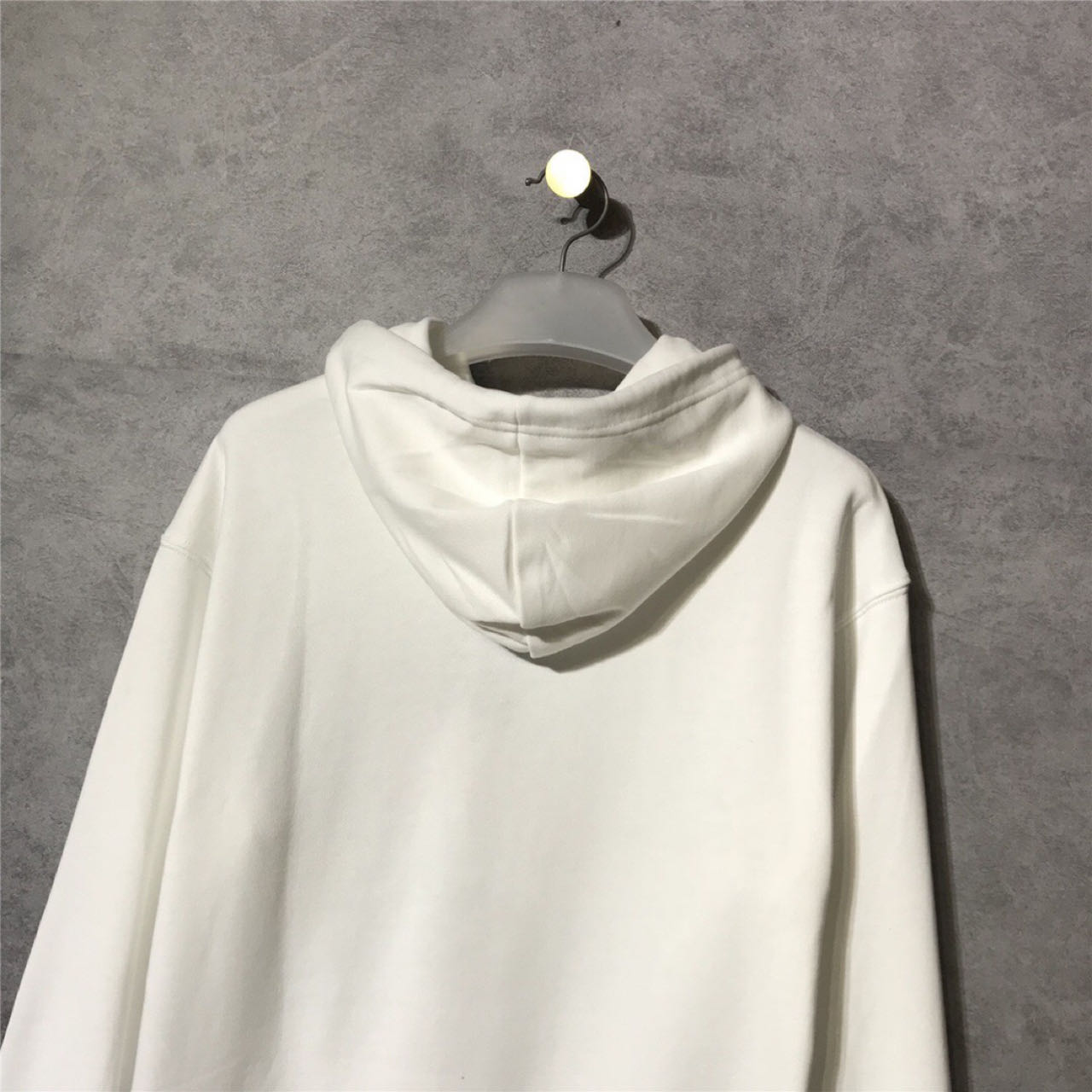 Balenciaga Men's Gray White Hooded Sweatshirt With Black Logo - DesignerGu