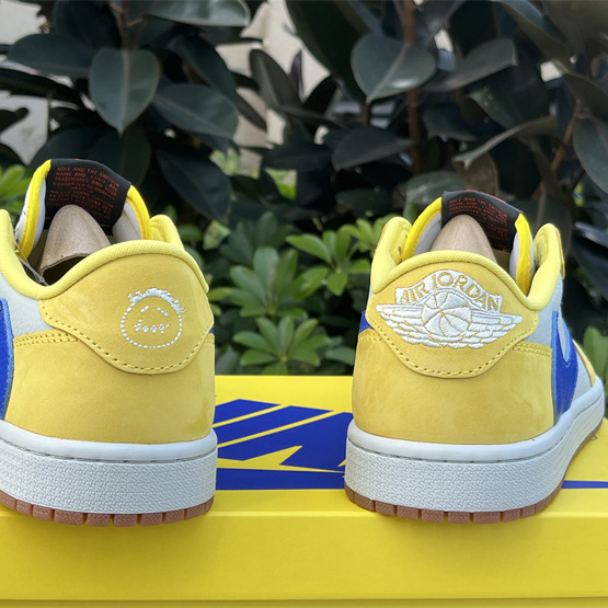 Travis Scott x Air Jordan 1 Low Canary Sneaker      DZ4137-700 - DesignerGu