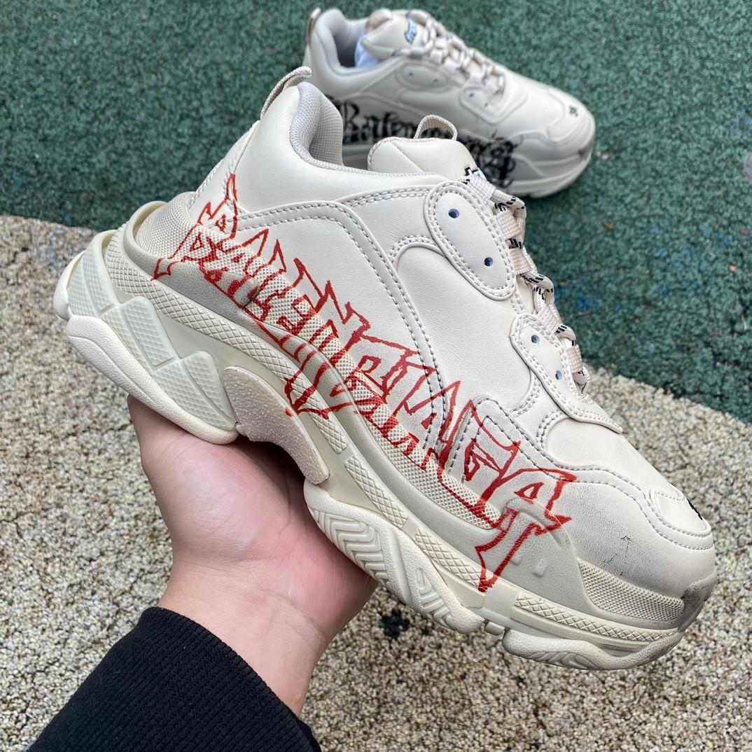 Balenciaga Triple S Sneaker In White/red/black - DesignerGu