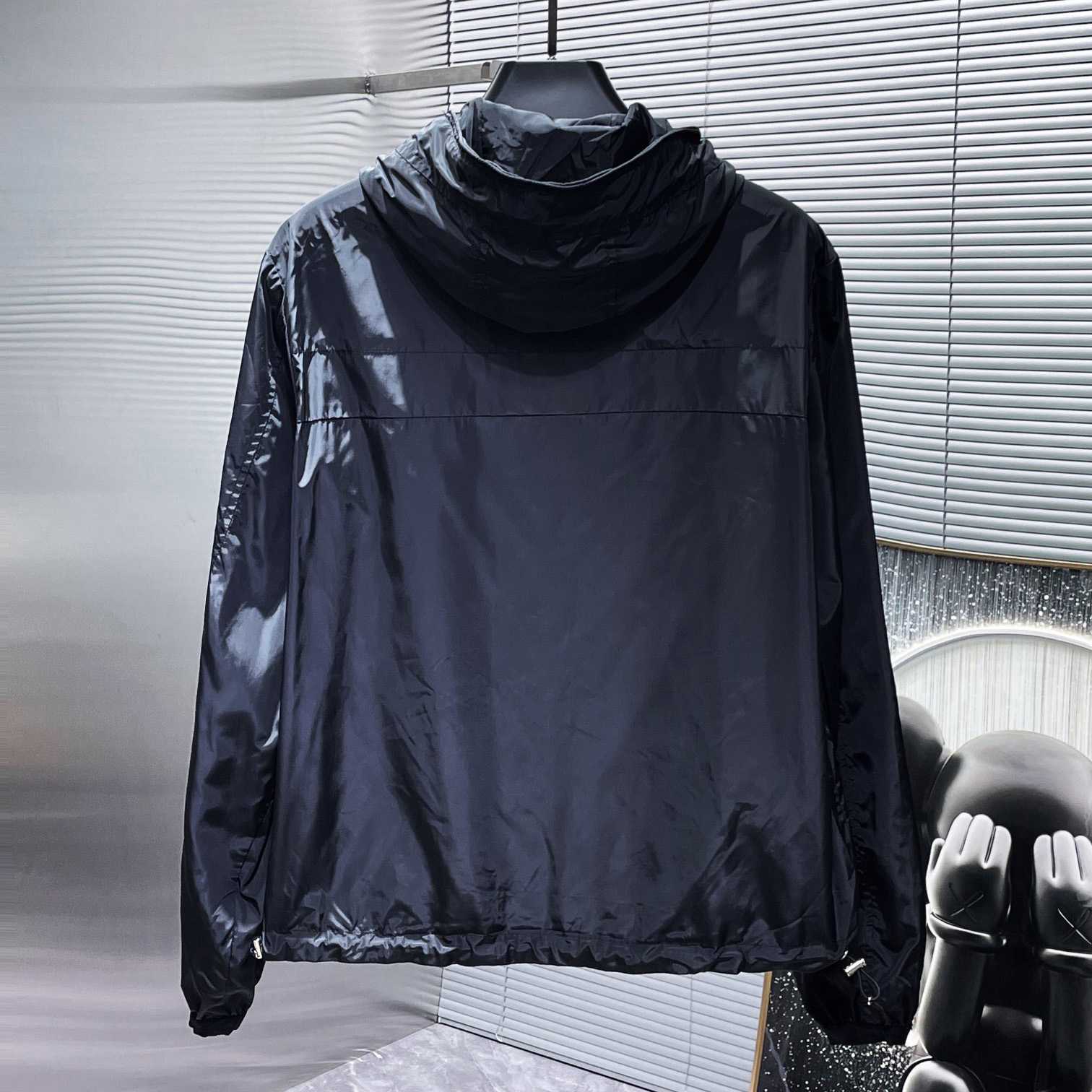 Moncler Black Massereau Logo Trim Windbreaker - DesignerGu