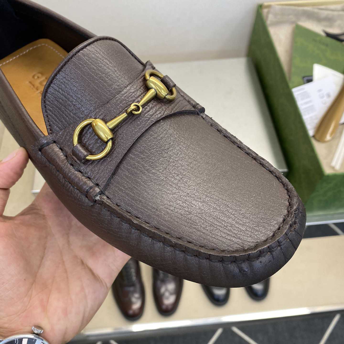 Gucci Leather Driver With Horsebit - DesignerGu