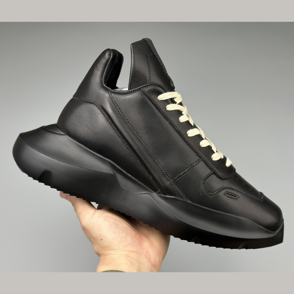 Rick Owens Geth Leather Sneakers - DesignerGu