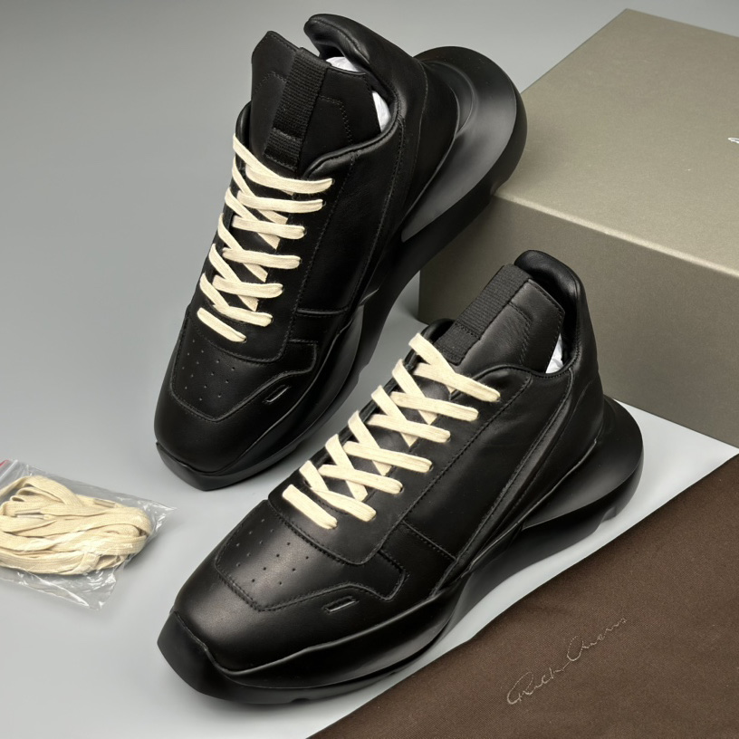 Rick Owens Geth Leather Sneakers - DesignerGu