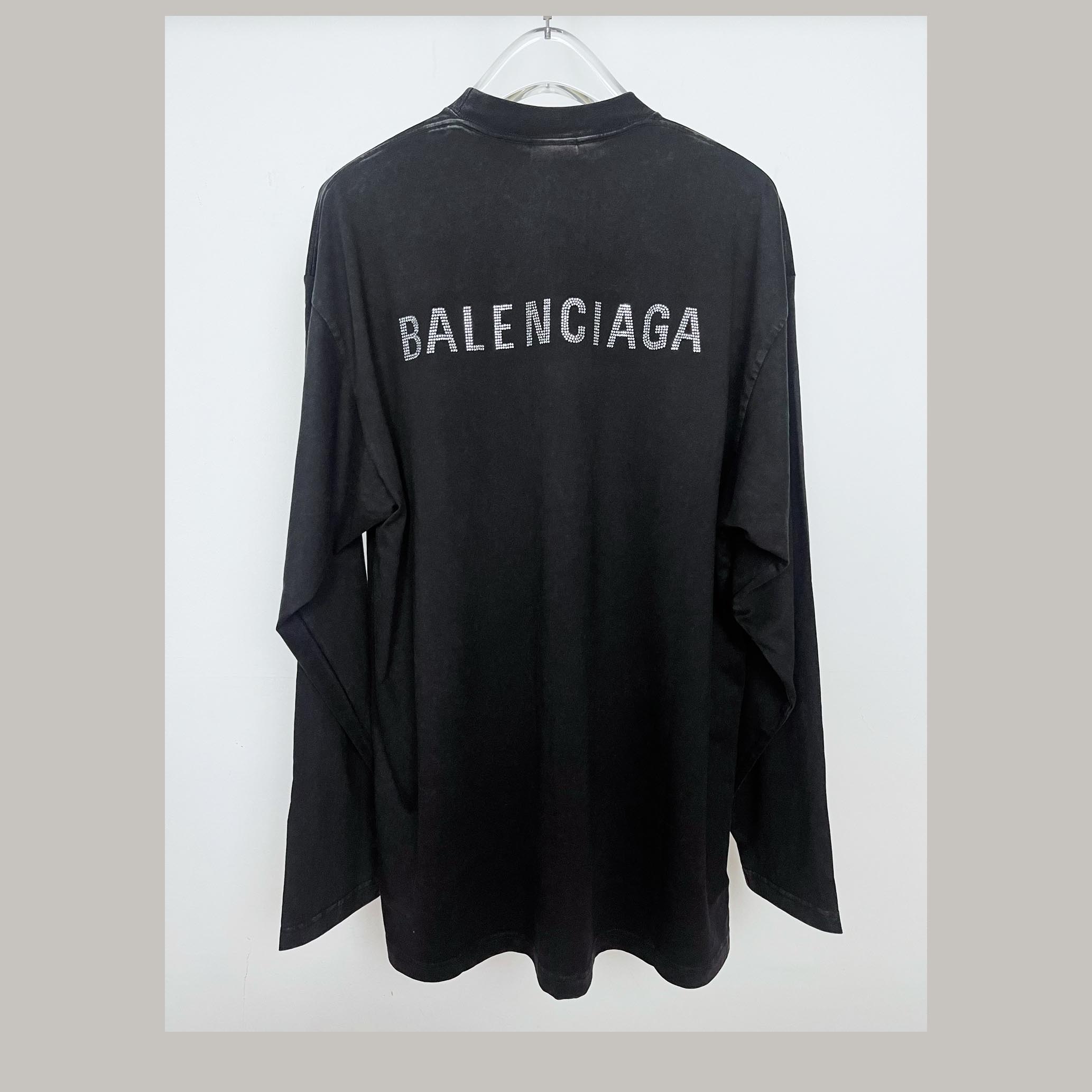 Balenciaga Long Sleeve T-Shirt Oversized In Black - DesignerGu