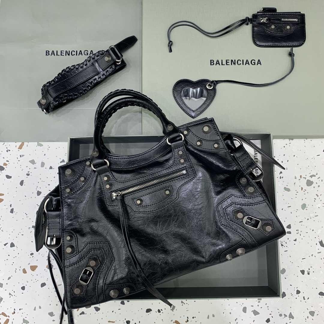 Balenciaga Neo Cagole City Handbag In Black  - DesignerGu