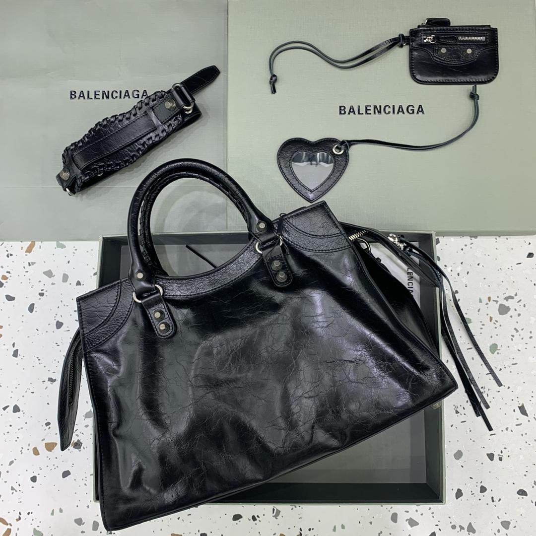 Balenciaga Neo Cagole City Handbag In Black  - DesignerGu