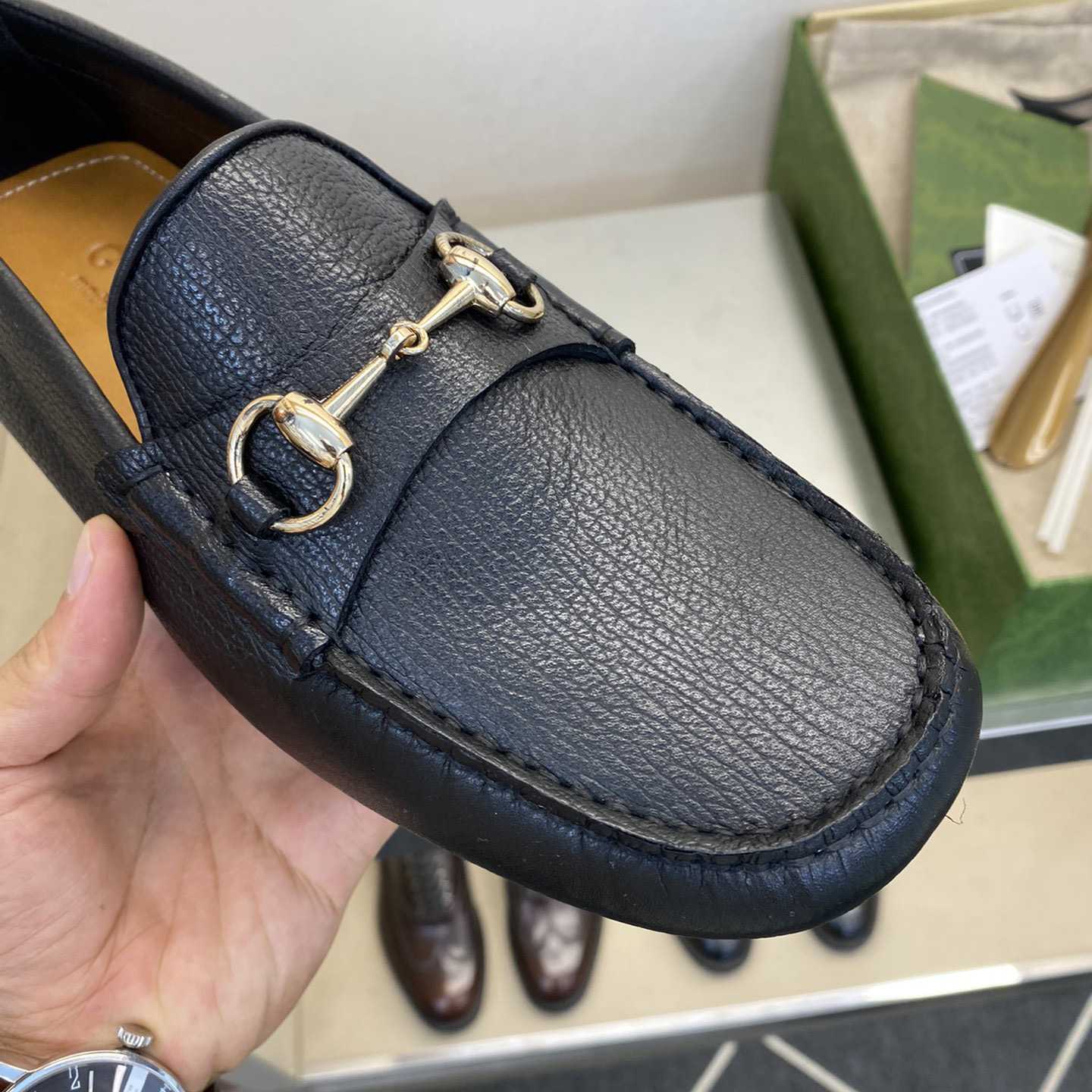 Gucci Leather Driver With Horsebit - DesignerGu