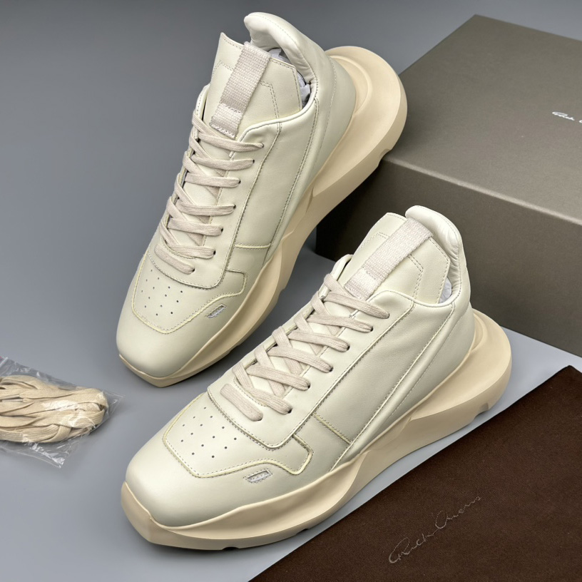 Rick Owens Geth Leather Sneakers - DesignerGu