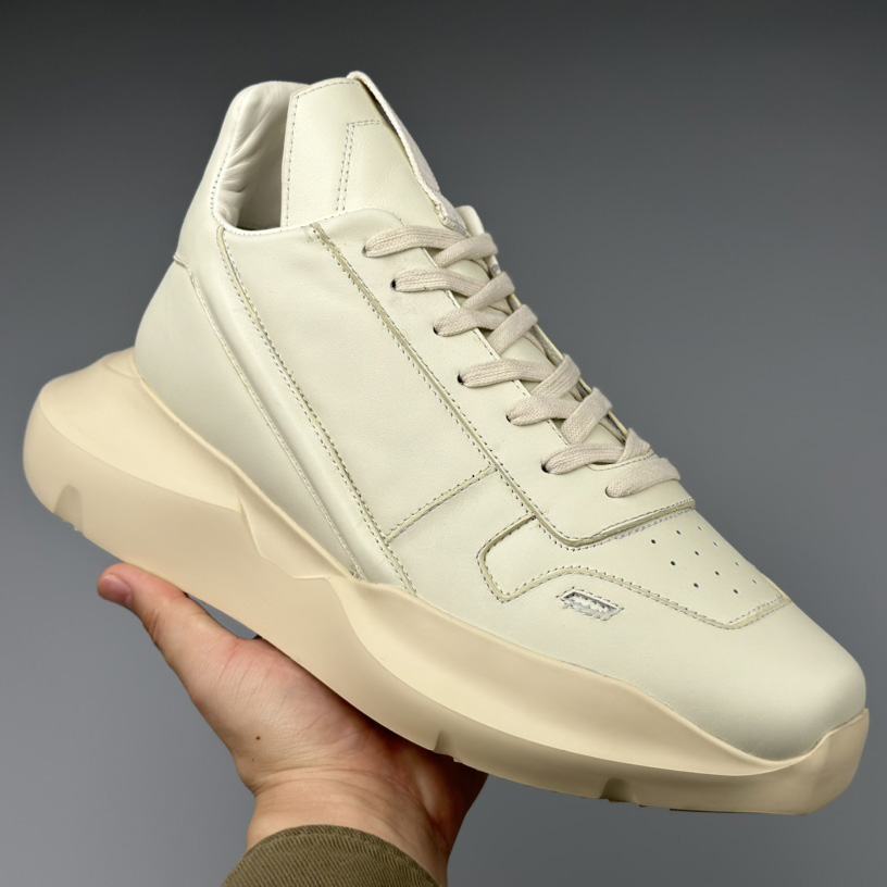 Rick Owens Geth Leather Sneakers - DesignerGu