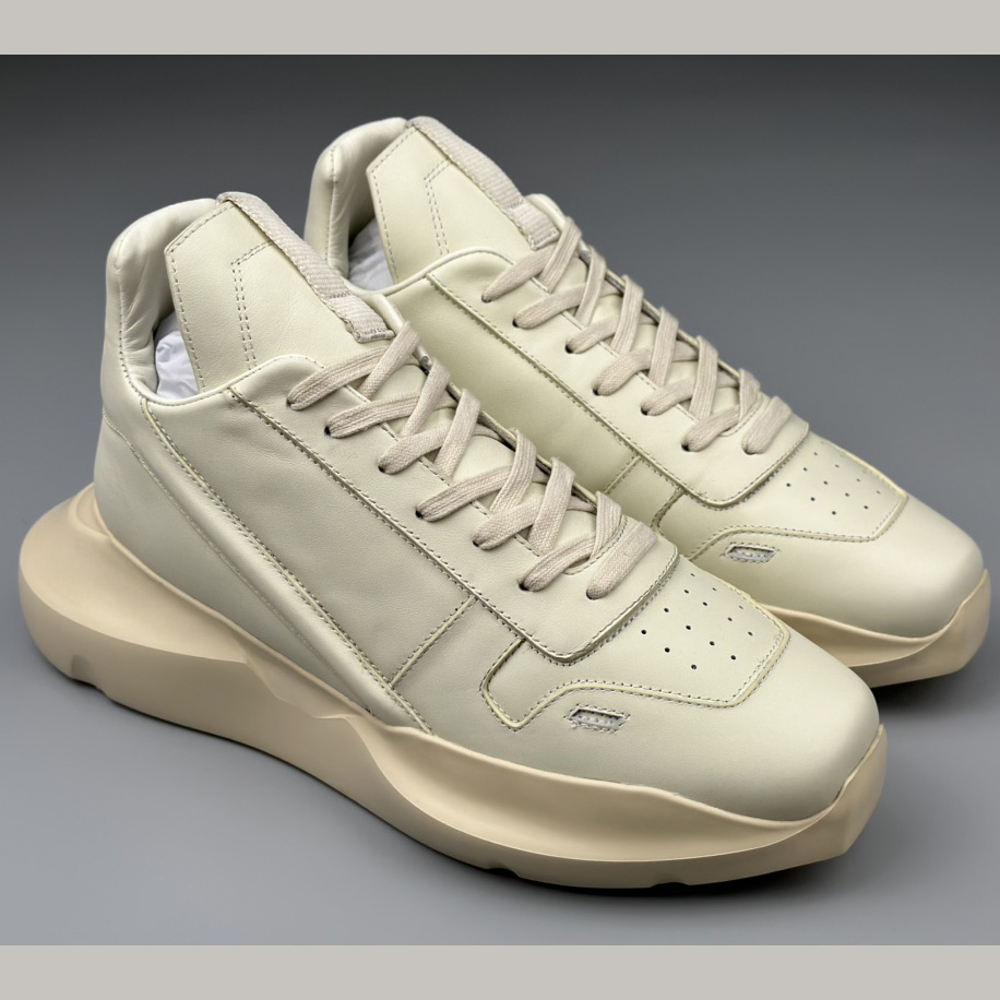 Rick Owens Geth Leather Sneakers - DesignerGu