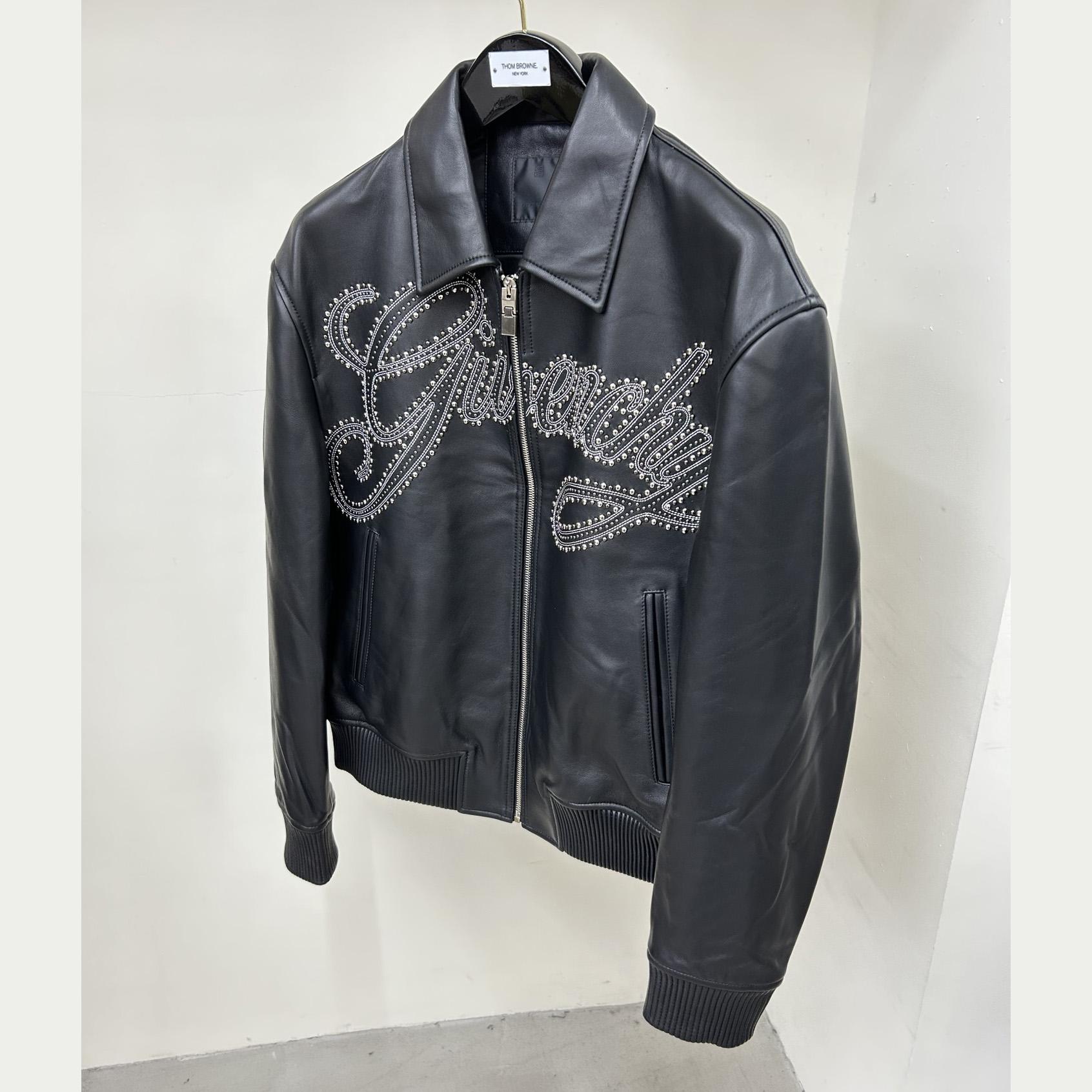 Givenchy Studded-logo Leather Jacket - DesignerGu