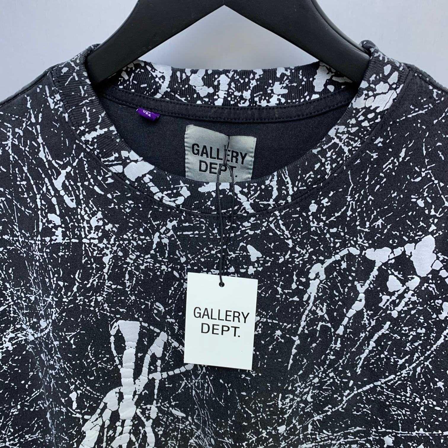 Gallery Dept. Paint-Splattered Bleached Cotton-Jersey T-Shirt - DesignerGu