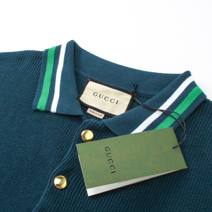 Gucci Wool Cotton Jersey Polo Shirt  - DesignerGu