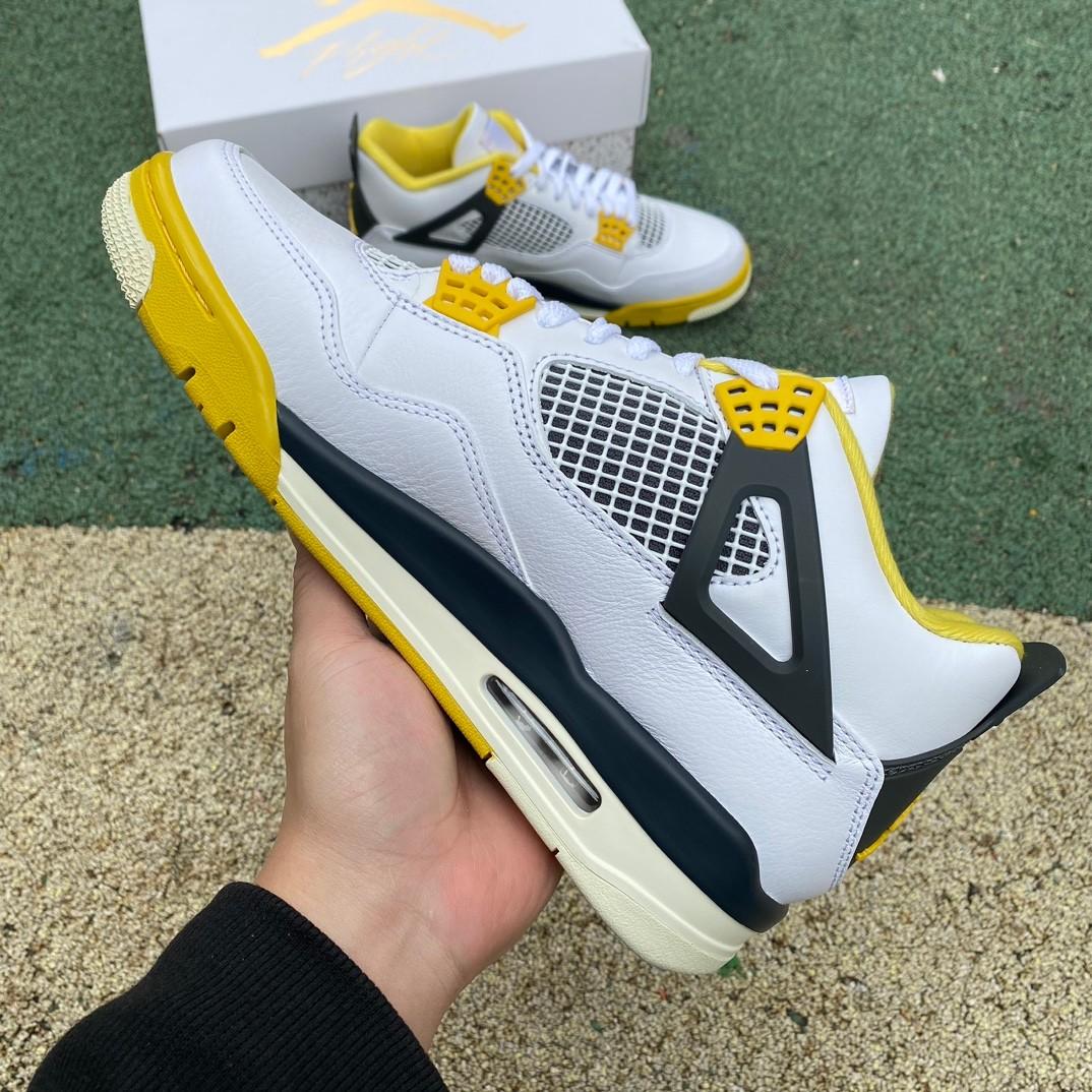 Air Jordan 4 Retro Vivid Sulfur Sneakers     AQ9129-101 - DesignerGu