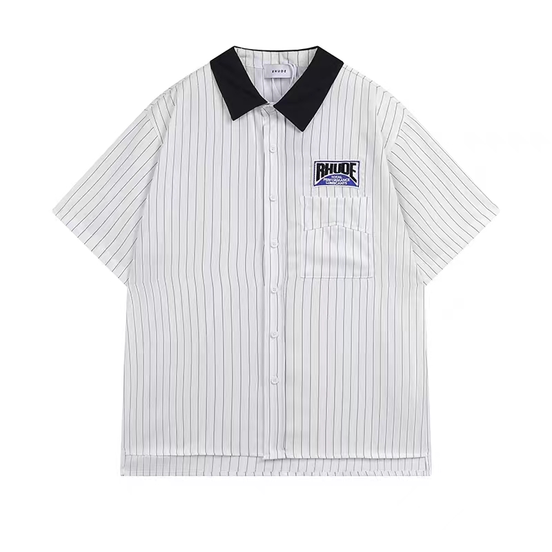 Rhude Twill Stripe Mechanic Button Down - DesignerGu