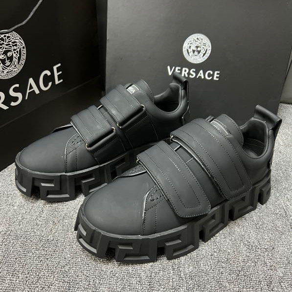 Versace Greca Labyrinth Chunky Leather Sneakers - DesignerGu