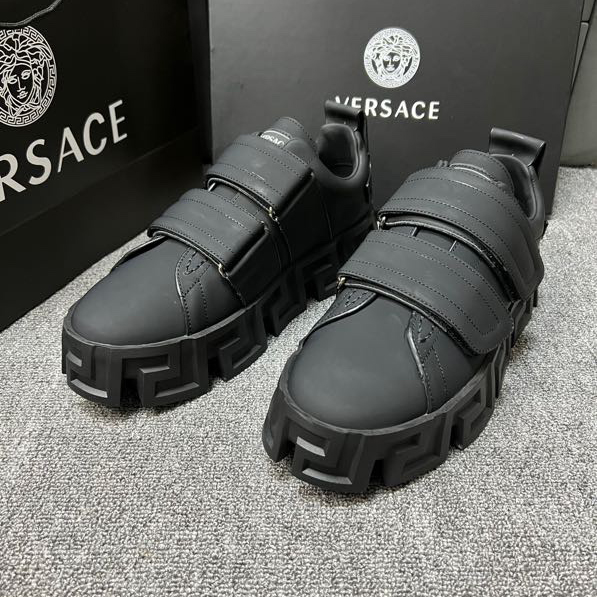 Versace Greca Labyrinth Chunky Leather Sneakers - DesignerGu